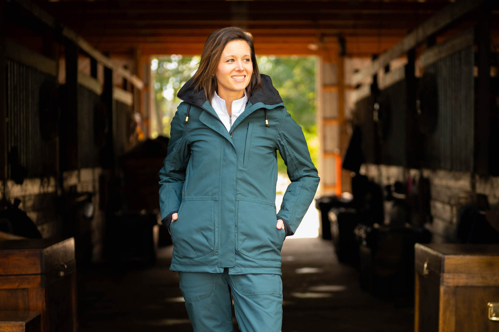 Winter Insulated Riding Jacket - Pine