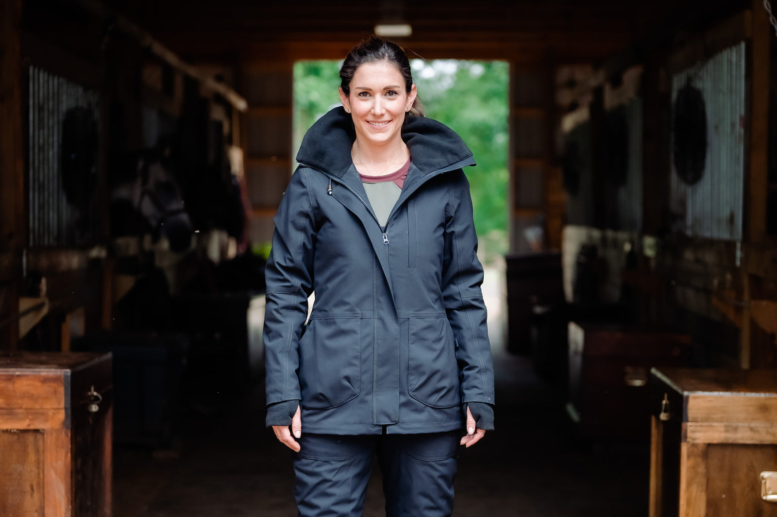 Winter Insulated Riding Jacket - Caviar