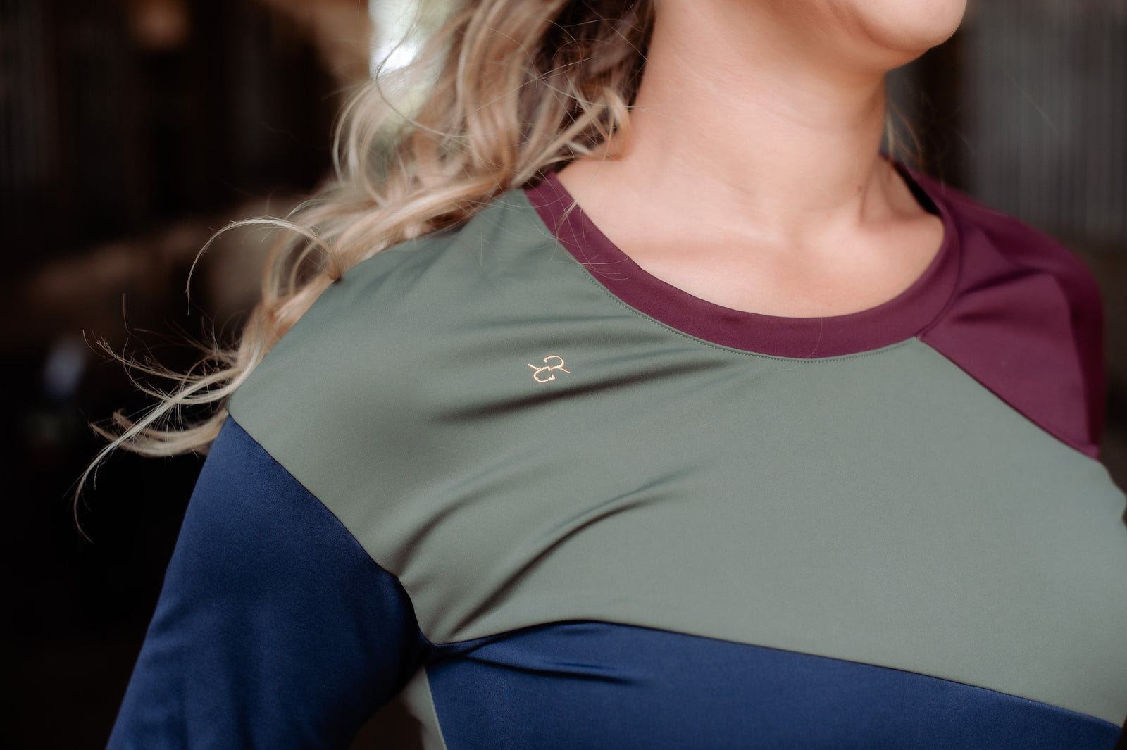 Color Block Long Sleeve - Navy/Olive/Burgundy